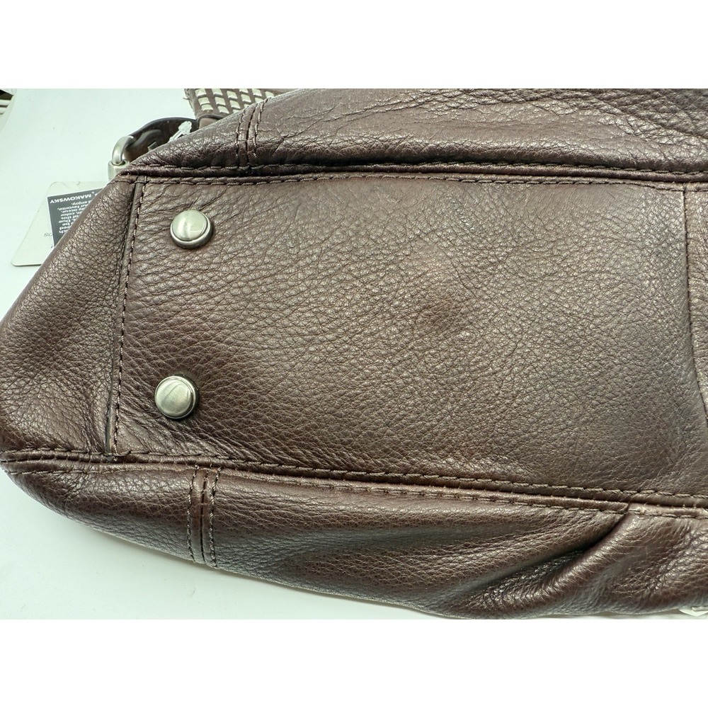 BMakowsky Brown Brandy Leather Studs Shoulder Purse Bag‎ NWT - Picture 9 of 14